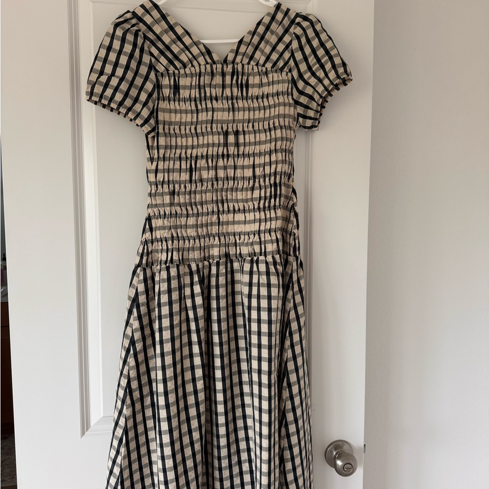 Bohme Erin Smocked Maxi Dress in Navy - Picture 5 of 5